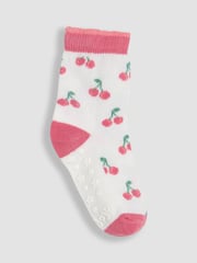 JoJo Maman Bébé Pink 3-Pack Printed Socks - Image 4 of 4