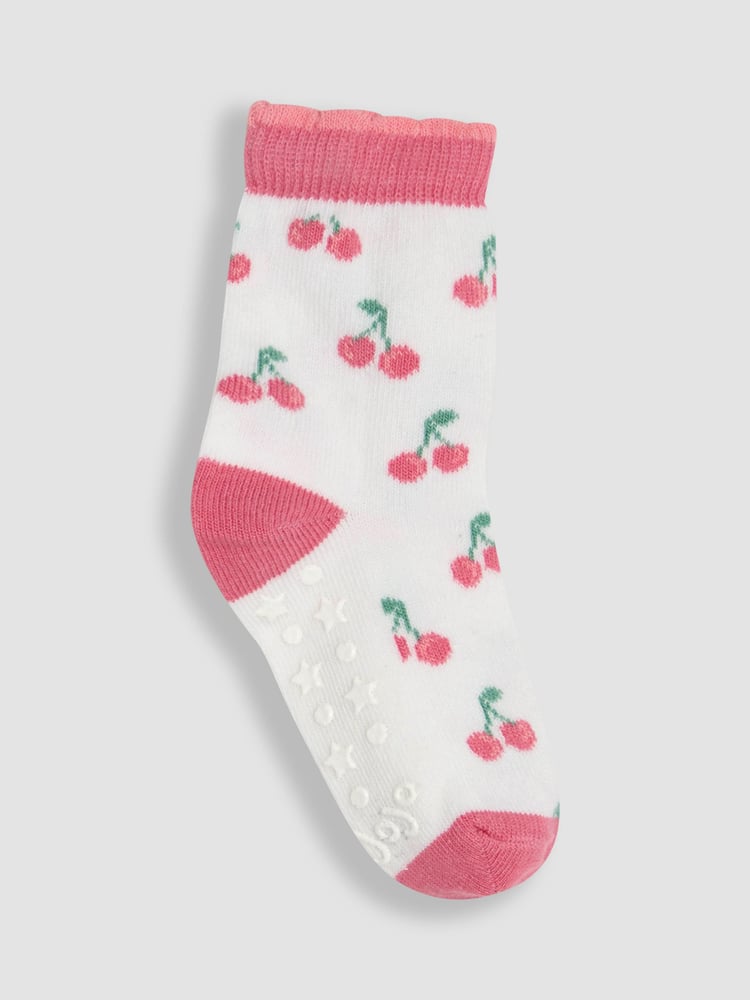 JoJo Maman Bébé Pink 3-Pack Printed Socks - Image 4 of 4