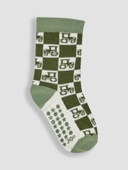 JoJo Maman Bébé Green 3-Pack Tractor Socks - Image 4 of 4