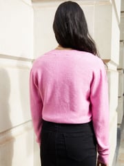 Threadbare Pink Wrap Front Knitted Jumper - Image 2 of 4