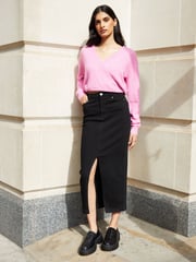 Threadbare Pink Wrap Front Knitted Jumper - Image 3 of 4