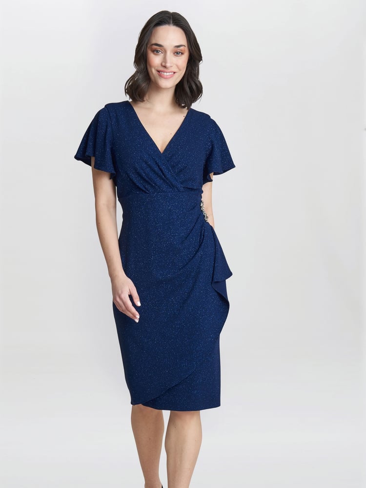 Gina Bacconi Glenda Midi Dress With Embellishment - Image 1 of 4