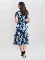 Gina Bacconi Simone Foil Printed Tiered Dress - Image 2 of 5