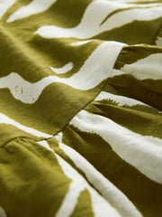 Green/White Spot Volume Sleeve Tie Mini Dress - Image 6 of 6