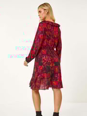 Roman Red Petite Floral Frill Detail Dress - Image 5 of 6