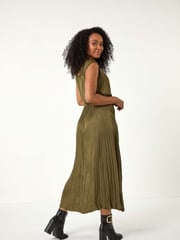 Roman Green Petite Crush Pleat Midi Dress - Image 4 of 6
