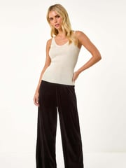 Roman Natural Ribbed Shimmer Knit Vest - Image 4 of 7