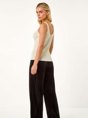 Roman Natural Ribbed Shimmer Knit Vest - Image 5 of 7