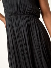 Roman Black Petite Crush Pleat Midi Dress - Image 5 of 5