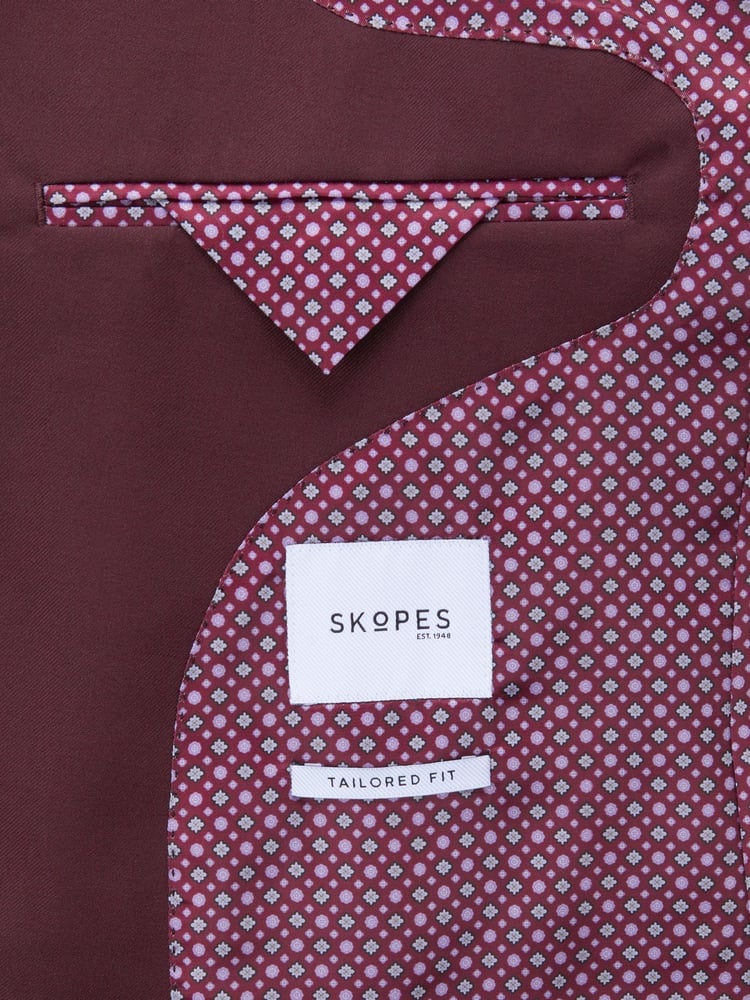Skopes Red Tailored Fit Madrid Suit Jacket - Image 7 of 7