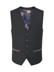 Skopes Green Casey Suit Waistcoat Windowpane Check - Image 3 of 4