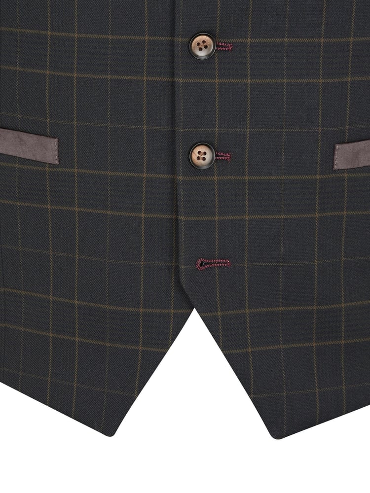 Skopes Green Casey Suit Waistcoat Windowpane Check - Image 4 of 4