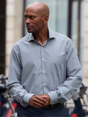 The Savile Row Company Blue 100% Cotton Stripe Classic Fit Smart Casual Shirt - Image 4 of 7