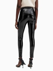 AllSaints Black Cora Shine Leggings - Image 5 of 7