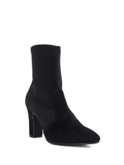 Dune London Black Wide Fit Optilly Block Heel Sock Boots - Image 3 of 6