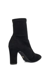 Dune London Black Wide Fit Optilly Block Heel Sock Boots - Image 4 of 6