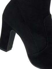 Dune London Black Wide Fit Optilly Block Heel Sock Boots - Image 6 of 6