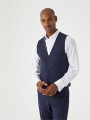 Skopes Blue Tailored Fit Hepworth Check Suit Waistcoat - Image 1 of 5