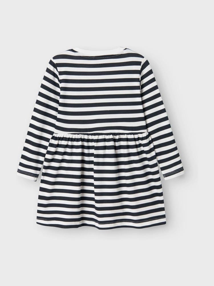 Name It Blue Striped And Plain Jersey Dresses 2 Pack - Image 3 of 3