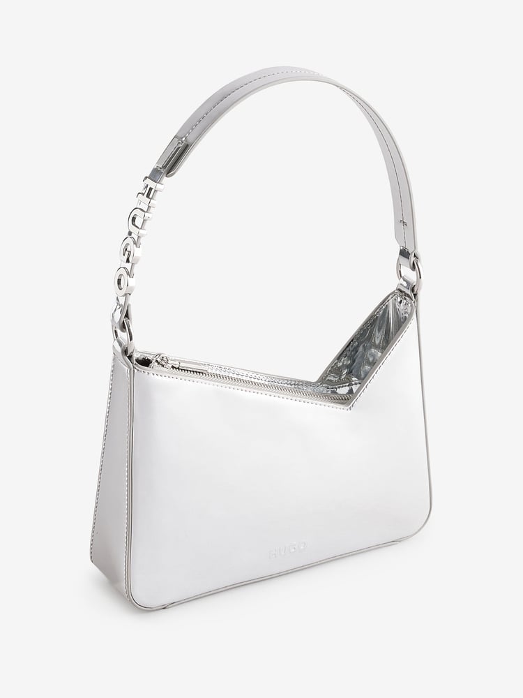 HUGO Black Metallic Logo Strap Shoulder Bag - Image 2 of 3 HUGO Black Metallic Logo Strap Shoulder Bag - Image 2 of 3