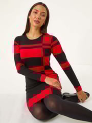 Roman Red Colourblock Knit Dress - Image 1 of 5