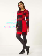 Roman Red Colourblock Knit Dress - Image 4 of 5