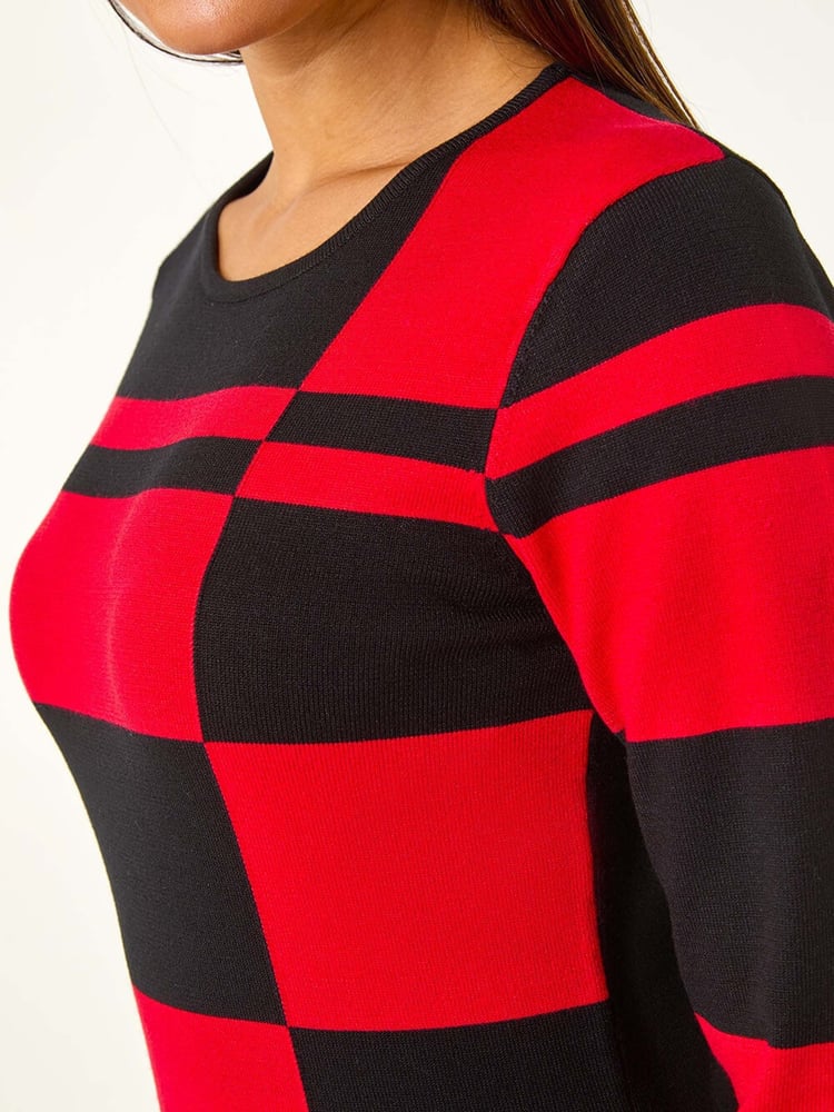 Roman Red Colourblock Knit Dress - Image 5 of 5