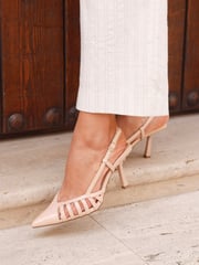 Linzi Nude Alias Cut Out Slingback Court Heels - Image 1 of 5