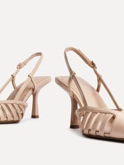 Linzi Nude Alias Cut Out Slingback Court Heels - Image 4 of 5
