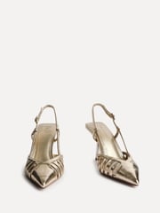 Linzi Gold Alias Cut Out Slingback Court Heels - Image 3 of 5