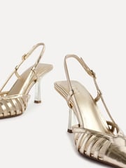Linzi Gold Alias Cut Out Slingback Court Heels - Image 4 of 5