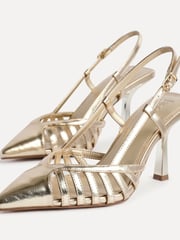 Linzi Gold Alias Cut Out Slingback Court Heels - Image 5 of 5