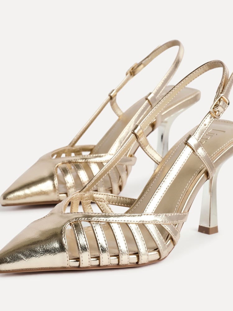 Linzi Gold Alias Cut Out Slingback Court Heels - Image 5 of 5