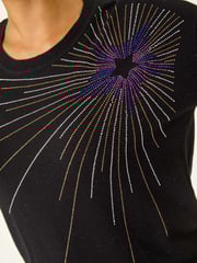 Roman Black Starburst Hotfix Embellished Jumper - Image 5 of 5
