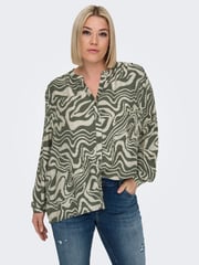 ONLY Curve Green Printed Button Through Blouse - Image 3 of 7