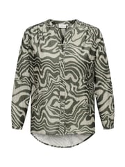 ONLY Curve Green Printed Button Through Blouse - Image 6 of 7