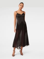 Forever New Black Scarlett Sheer Skirt Midi Dress - Image 1 of 4