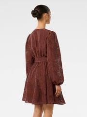 Forever New Red Amila Petite Belted Godet Mini Dress - Image 2 of 5