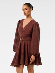 Forever New Red Amila Petite Belted Godet Mini Dress - Image 4 of 5