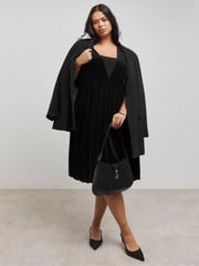 Simply Be Black Velour Puffball Skater Dress - Image 4 of 4
