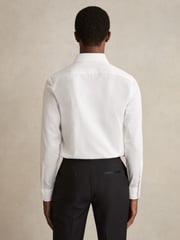 Reiss White Marcel Regular Fit Slim Fit Cotton Marcella Tuxedo Shirt - Image 6 of 9