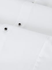 Reiss White Marcel Regular Fit Slim Fit Cotton Marcella Tuxedo Shirt - Image 9 of 9