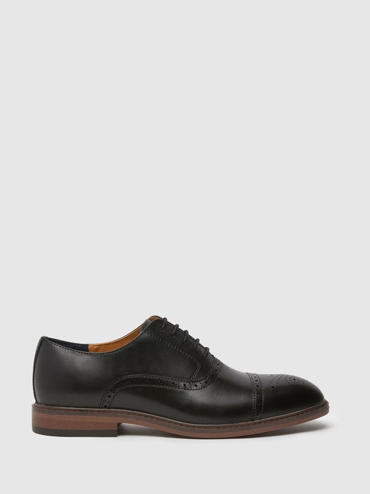 Schuh Raven Leather Black Brogues - Image 1 of 4