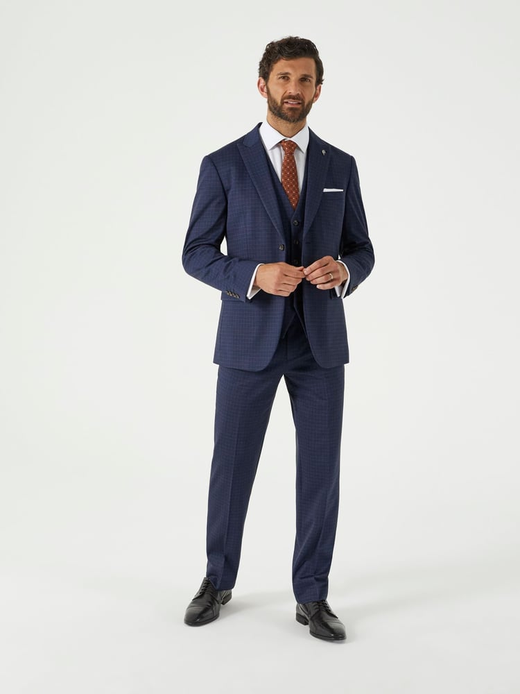 Skopes Blue Tailored Fit Ultimate Comfort Fenton Check Suit Jacket - Image 2 of 6