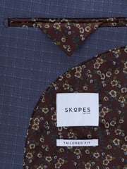 Skopes Blue Tailored Fit Ultimate Comfort Fenton Check Suit Jacket - Image 6 of 6