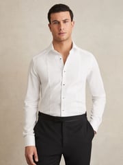 Reiss White Marcel Cotton Slim-Fit Dinner Shirt - Image 1 of 6