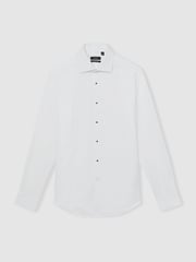 Reiss White Marcel Cotton Slim-Fit Dinner Shirt - Image 2 of 6