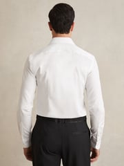 Reiss White Marcel Cotton Slim-Fit Dinner Shirt - Image 5 of 6