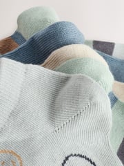 Neutral/Mineral/Blue Stripe Rich Trainers Socks 5 Pack - Image 3 of 3