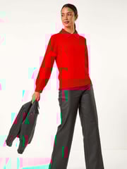 Roman Red Faux Pearl Collar Jumper - Image 3 of 6